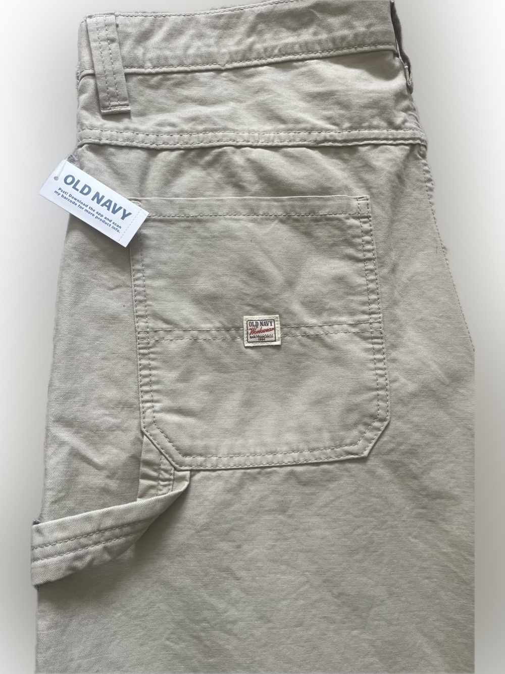 Men’s old navy carpenter pants tan size 36x30 -   34x32 $49.99